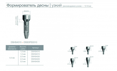 Формирователь десны s-Clean (узкий) Dentis Co., Ltd., Южная Корея