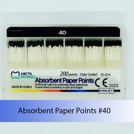Absorbent Paper Points (конусность 0.2) Meta Biomed, Южная Корея