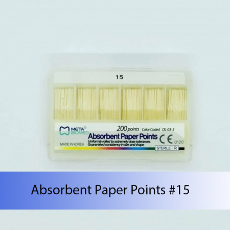Absorbent Paper Points (конусность 0.2) Meta Biomed, Южная Корея