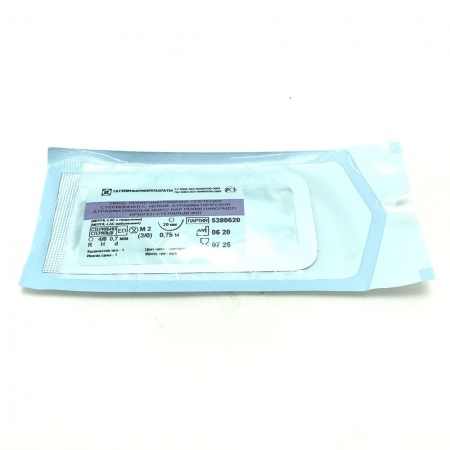 Нити полигликоидные плетеные (Merfil-Lac) Нить:М2 (3/0)/0,75м; Игла:D*0,7mm L*20mm ОАО Татхимфармпрепараты, Россия
