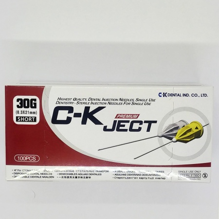 Иглы одноразовые карпульные 30 G (0,3x21mm) C-K Ject C-K Dental, Южная Корея