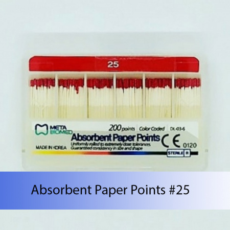 Absorbent Paper Points (конусность 0.2) Meta Biomed, Южная Корея